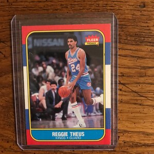 Carte de basket-ball Reggie Theus 1986 Fleer (édition originale) (comme sur la photo) (2511)