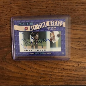 Tony Gwynn Autograph All Time Greats Cut Signature Baseball Card (come da foto) (edizione originale) (05116)