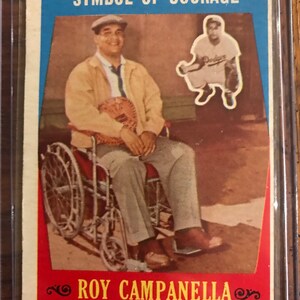 Roy Campanella Symbol Of Courage 1959 Topps Baseball Card (Edición original) (Como en la foto) (876)