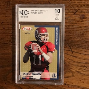 Alex Smith Sage Football Card Beckett 10 (edição original) (conforme ilustrado) (4888)
