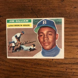 Jim Gilliam 1956 Topps Baseball (edizione originale) (come in foto) (5880)