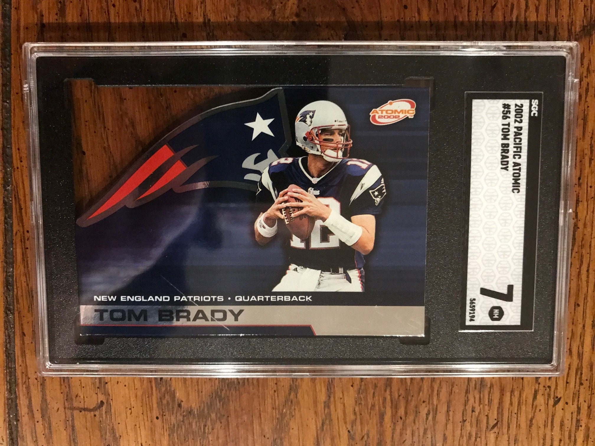 Tom Brady 2002 Pacific Atomic Graded SGC 7 as Pictured 