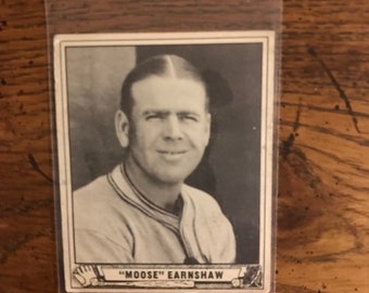 George Moose Earnshaw 1940 Baseball Card (As Pictured) (Original Issue) (3103)
