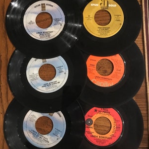 Linda Ronstadt 6 Different 45 Vinyl Records (B1)