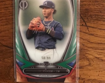 Ozzie Albies Rookie 50/99  Topps Tribute Baseball Card (Original Issue)  (4257)