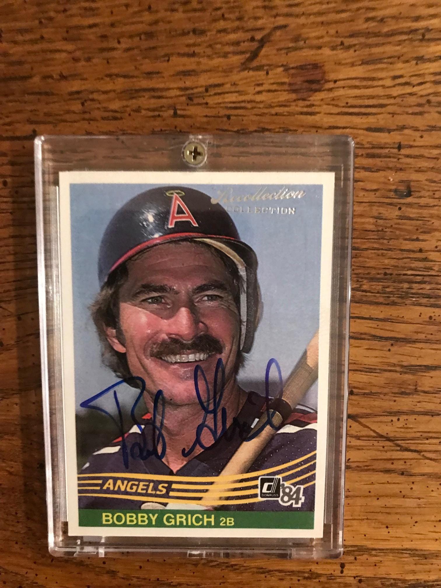 Bobby Grich Autograph Baseball Card 41/73 (as Pictured) (original