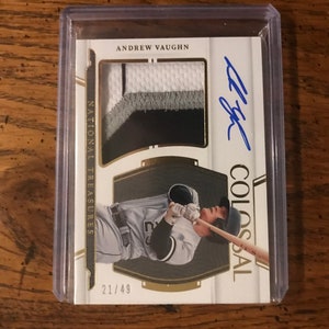 Andrew Vaughn 21/49 Autograph & Patch Panini National Treasures (edição original) (conforme foto) (2148)