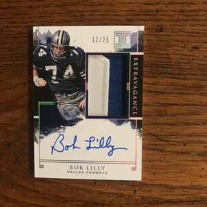Bob Lilly Autograph 12/25 Impeccable Extravgance (como ilustrado) (edição original) (4749)