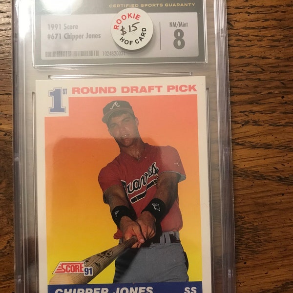 Chipper Jones 1991 Score Rookie Graded 8  (As Pictured)  (1426)