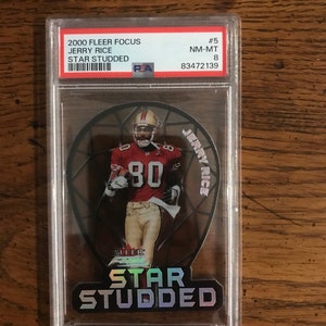Jerry Rice 2000 Fleer Focus Football Card PSA 8 (original Issue) (As Pictured) (3833)