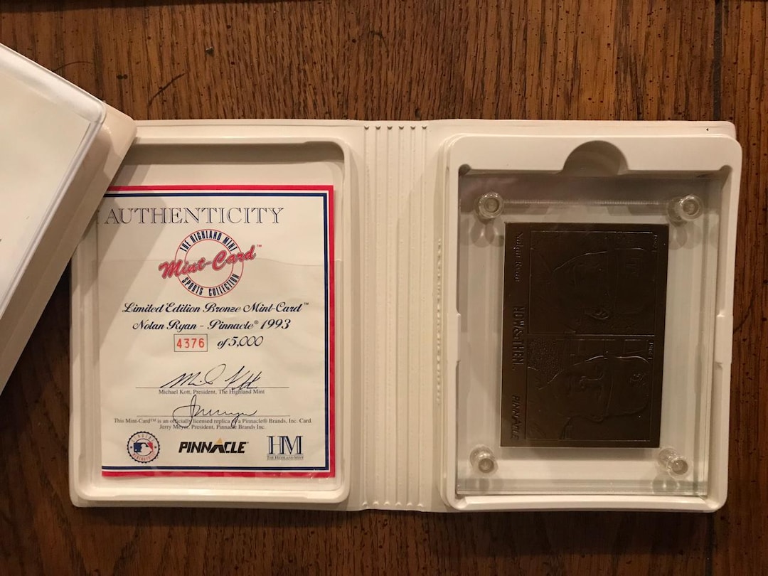Nolan Ryan 1993 the Highland Mint Bronze Card (original Issue) - Etsy