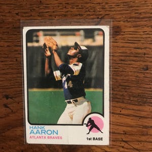 Hank Aaron 1973 Topps Baseball (edizione originale) (come in foto) (5881)