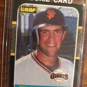 Will Clark Novato. Tarjeta de béisbol Leaf de 1987 (edición original) (como se muestra en la imagen) (1985)