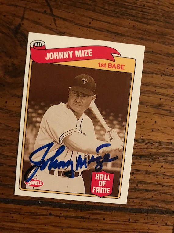 Johnny Mize Autograph Swell Hall Of Fame Baseball Card (Original Issue) (As Pictured) (06497) Johnny Mize Autograph Swell Hall Of Fame Baseball Card (Original Issue) (As Pictured) (06497)