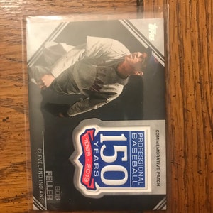 Tarjeta de béisbol con parche conmemorativo del 150 aniversario de Bob Feller (como se muestra en la imagen) (edición original) (1234)
