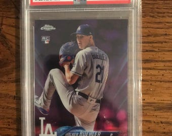 Walker Buehler Topps Rookie Update Pink Refraktor Baseballkarte PSA 10 (wie abgebildet) (Originalausgabe) (6157)