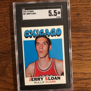 Carte de basket-ball Jerry Sloan 1971-72 Topps SGC 5.5 (édition originale) (comme sur la photo) (4451}