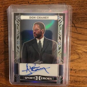 Don Chaney Autograph 8/10 Leaf Sports Heroes Basketball Karte (Original Ausgabe) (Wie abgebildet) (3545)