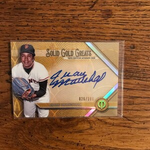 Juan Marichal Autograph Topps Tribute Solid Gold Greats (como se muestra) (Edición original) (3968)