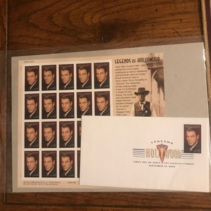 Gary Cooper Sheet Of Stanps Original Sealed Post Office Packaging