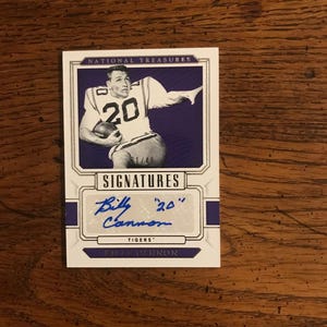 Cartão de tesouros nacionais autógrafo de Billy Cannon (conforme ilustrado) (edição original) (4750)