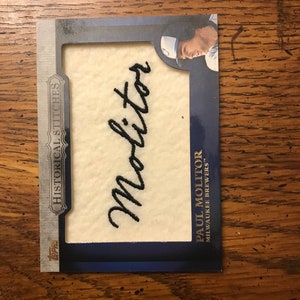 Cartão de beisebol com remendo de pontos históricos comemorativos de Paul Molitor Topps (conforme foto) (1094)
