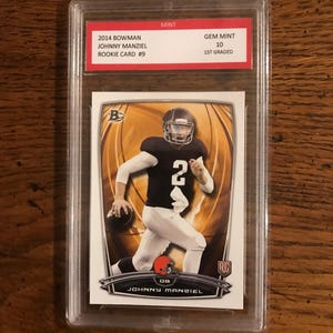 Cartão de futebol americano novato Johnny Manziel Bowman, classificado como 10 (conforme ilustrado) (edição original) (5439)