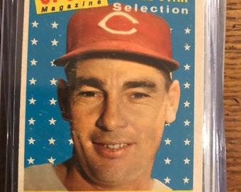 Johnny Temple All Star 1958 Topps Baseball Card  (Original Issue) (As Pictured) (00283)