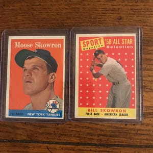 Bill Moose Skowron 1958 Topps und 1958 All Star Baseball Karten (5229)