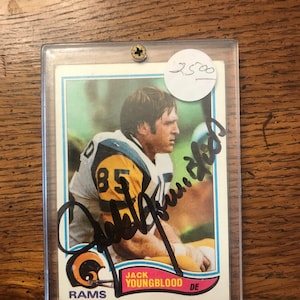 Jack Youngblood handsigniertes Autogramm 1982 Topps Baseball Karte (Original Ausgabe) (wie abgebildet) (1398)