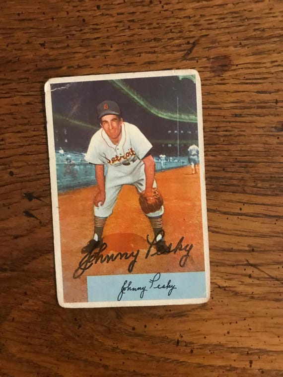 Johnny Pesky Autograph Bowman Baseball Card (Original Issue) (As Pictured)  (6064)