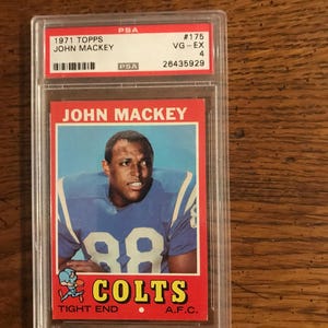 John Mackey 1971 Topps Football Card PSA 5 (conforme ilustrado) (04778)