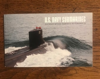 Carnet de timbres sous-marins 1999 de l'US Navy, complet avec tampons (comme sur la photo)