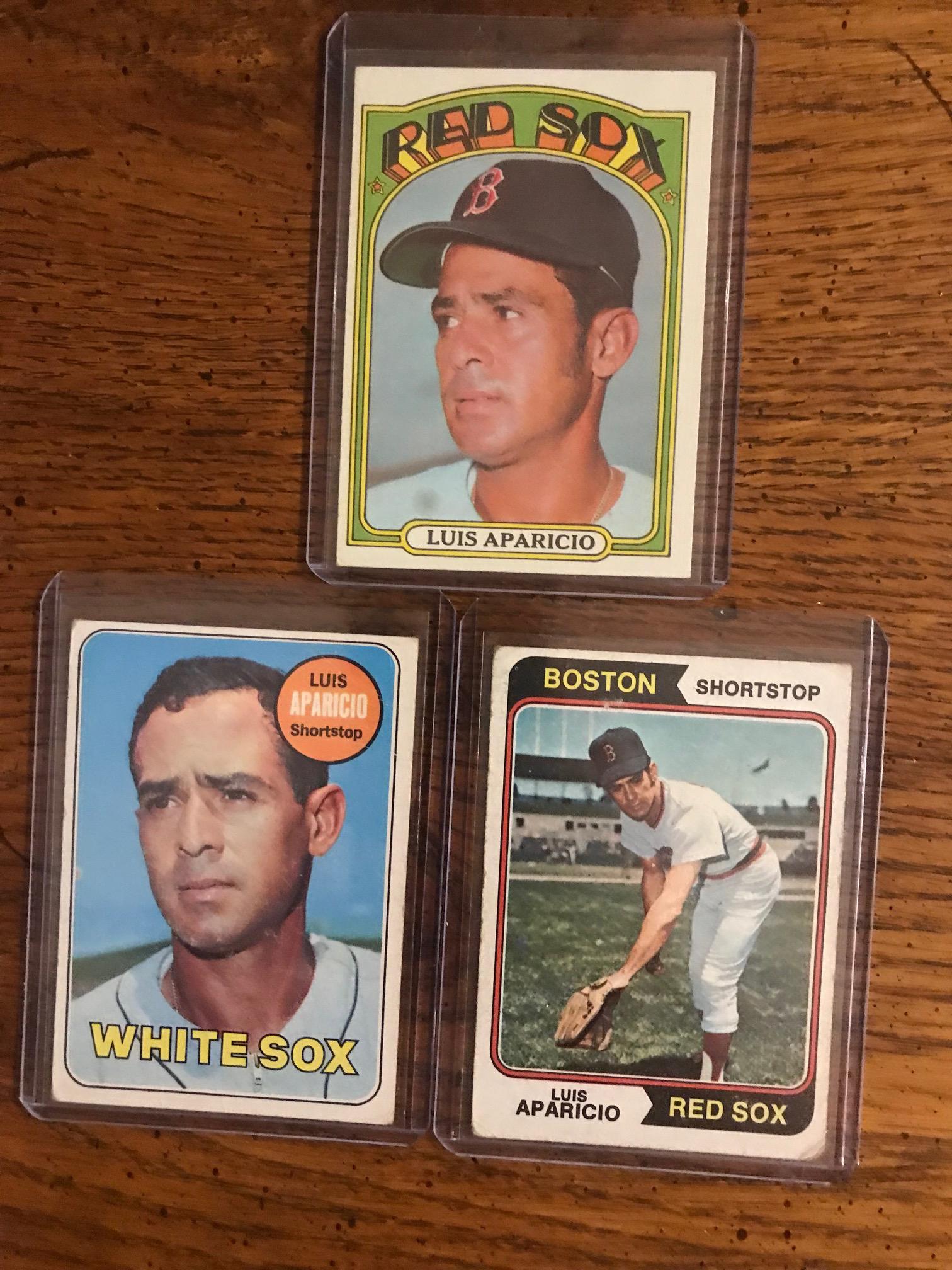 ルイス・アパリシオ 1969、1972、1974 Topps ベースボールカード