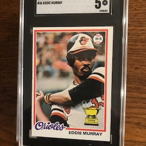Tarjeta de béisbol Topps de Eddie Murray, novato de 1978, con calificación SGC 5 (como se muestra en la imagen) (edición original) (5810)