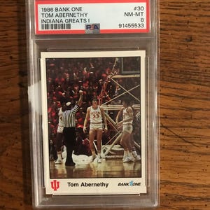 Ted Abernathy 1987 Indiana Greats Basketball Card PSA 8 (Originalausgabe) (wie abgebildet) (5926)