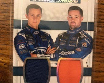 Trever Bayne/Rickey Stenhouse 02/20 Double Patch National Treasures Nascar Card (Original Issue) (As Pictured) (01409)