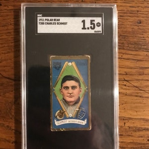 Charles Schmidt 1911 T-205 Baseball Card classificata SGC 1.5 (edizione originale) (come nella foto) (2213)