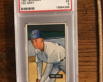 Ted Gray 1951 Bowman Graded PSA 5 (as Pictured) (original Issue