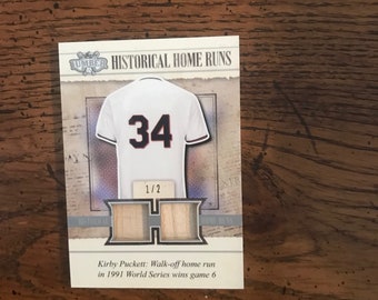Kirby Puckett Numbered 1/2 Leaf Historical Homeruns (As Pictured) (Original Issue) (2320)