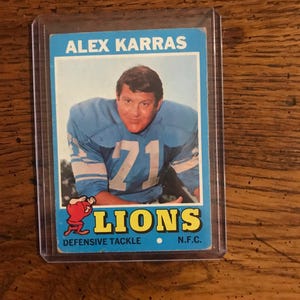Alex Karras 1971 Topps Football Card (edição original) (conforme ilustrado) (4550)