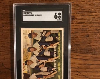 Dodger Sluggers Topps Baseball Card SGC 6 (come da foto) (edizione originale) (4912)
