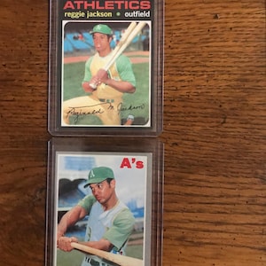 Carte da baseball Topps di Reggie Jackson del 1971 e del 1970 (edizione originale) (come in foto) (5589)