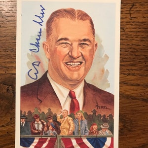 Happy Chandler Autograph 1989 Carte postale Perez-Steele (comme sur la photo) (numéro original) (grande)