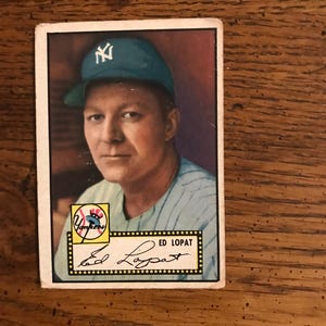 Carta da baseball Topps di Ed Lopat del 1952 (come da foto) (edizione originale) (5852)