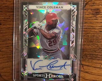 Vince Coeman Autograph Leaf Sports Heroes 10/20 (Original Issue) (As Pictured) (3439)