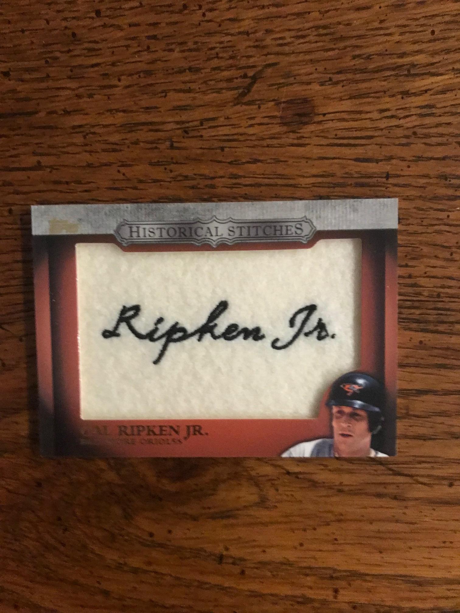 Cal Ripken, Jr.直書き直筆サイン パッチカード Cal Ripken Historical Stitches Patch Baseball Card (original Issue