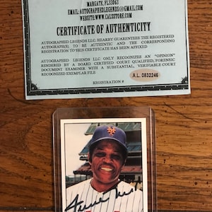 Autografo di Willie Mays con carta da baseball SSPC COA 1975 (come nella foto) (edizione originale) (03887)