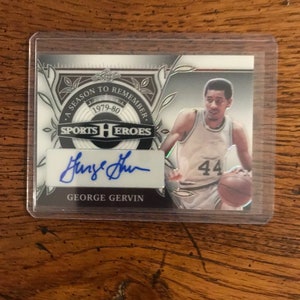 Carte de basket-ball feuille autographe George Gervin (édition originale) (comme sur la photo) (4360}