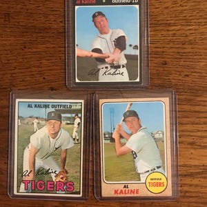 Al Kaline 3 diverse carte da baseball (come in foto) (edizione originale) (5688)